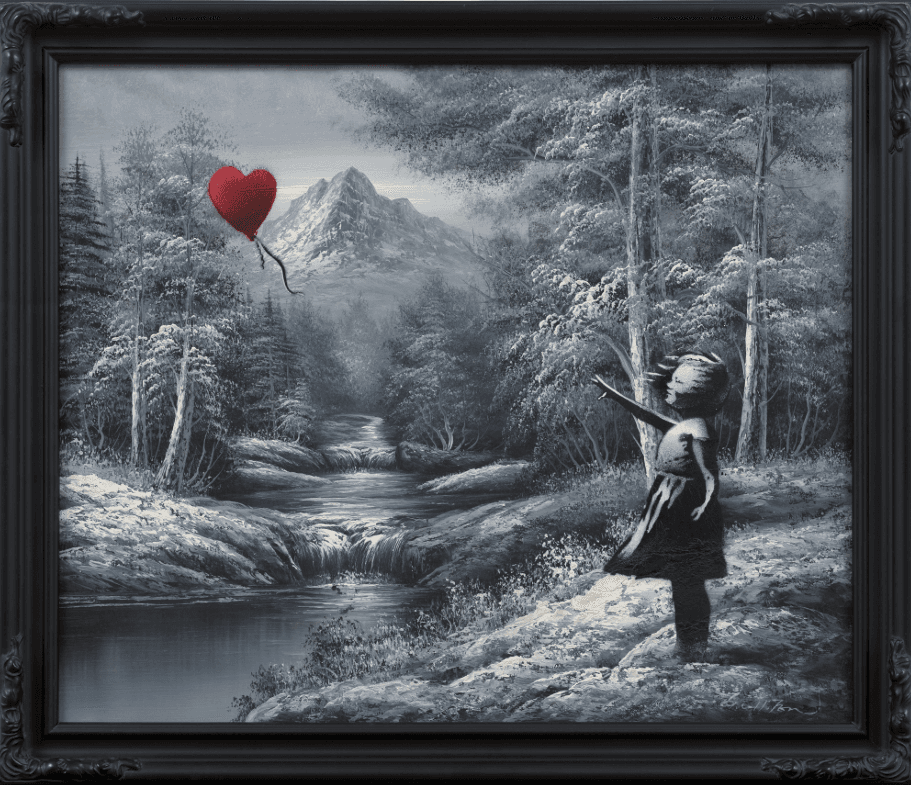 Banksy's Girl and Balloon on Found Landscape at Tiffany & Co.